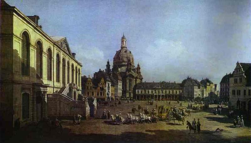 Bernardo Bellotto The New Market Square in Dresden Seen from the Judenhof oil painting image